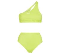 Off White Womens/Ladies Logo High Rise Two-Piece Swimsuit Se6 UK Flo Yellow GT3