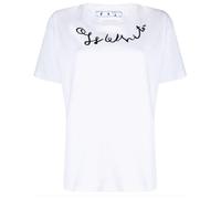 Off-White Womens Left Hand Logo Regular Fit White T-Shirt Cotton - Size X-Small