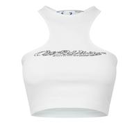 Off-White Womens Off White Bling Halter Cropped Tank Top in - Size 12 UK