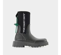 Off-White Womens Rain Sponge Ankle Boots - Off White - Black/White - Rubber Leather - Size EU 40