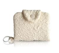 Off-White Wrinkled Mini Canvas Coin Purse, Card Holder and Key Pouch, Multi-Functional Portable Change Bag, Suitable for Everyday Use and Travel