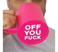 "Off You F*ck" Rude Hidden Message Neon Coffee Mug, Swearing, Novelty, Secret Message Bottom Mug, Gift, Gifts for Friends, Father's Day Gift, Work Colleague, Christmas Stocking Filler