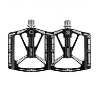 OFFASST Ultra Light Carbon MTB Pedals 283 g, 3-Bearing CNC Aluminium Bicycle Pedals with Carbon Inner Tube & Cr-Mo Axle - 9/16 Inch MTB/Road Bike, One Piece Wide Platform, 6 Stainless Steel Pins