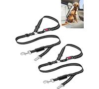 OFFAXE Dog Car Seat Belt with Two-Point Safety Reflective Design and Elastic Shock Absorber - Universal Fit, Maximum Protection