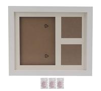 OFFAXE Picture frame, pine wood photo frame with buckle and simple operation, stylish production of souvenirs pictures frame for home (White frame)