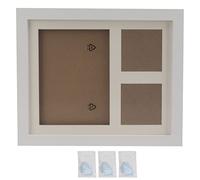 OFFAXE Picture frame, pine wood photo frame with buckle and simple operation, stylish production of souvenirs pictures frame for home (White frame)