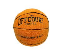 Offcourt Basketball Pillow, Basketball Shaped Pillow Teddy Fleece Embroidered Basketball Throw Pillow Fuzzy Plush Toy-A