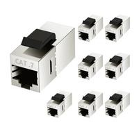 OFFCUP 10Gb Cat7 Keystone Jack Coupler, RJ45 Female to Female Keystone Jack | 8 Pack 10Gbps Shielded Coupling Socket Network Patch Panel Ethernet Coupler Connector for Cat6a/Cat6/Cat5e/Cat5