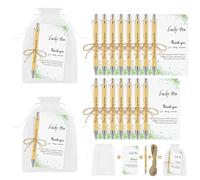 OFFCUP 15 Sets Thank you Gift Motivational Pens, Inspirational Personalised Bamboo Ballpoint Pens with 15pcs Cards Organza Bag, Appreciation Gifts for Teachers Staff Employee Colleagues Volunteer