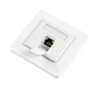 OFFCUP 1x CAT6A Universal Network Socket, 1 Port LAN Socket, STP Fully Shielded RJ45 Module, 10 Gigabit Ethernet Network, Keystone Socket, Surface-Mounted, White