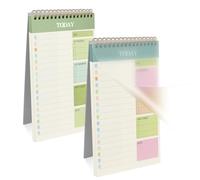 OFFCUP 2 Pack To Do List Notebook, Undated Daily Planner A5 Spiral Notepad 104 Page To Do List Pad with Hourly Schedule Checklist for Daily Plans, Work Study and Personal Oraganizer