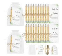 OFFCUP 20 Sets Thank you Gift Motivational Pens, Inspirational Personalised Bamboo Ballpoint Pens with 20pcs Cards Organza Bag, Appreciation Gifts for Teachers Staff Employee Colleagues Volunteer