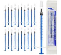 OFFCUP 20Pcs 1ml Plastic Syringes With Caps, 1ml Syringes Colostrum Syringe, Reusable Individually Pack No Needle Syringe for Refilling Measuring Liquids Plant Watering Pet Scientific Labs
