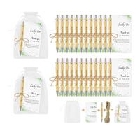 OFFCUP 24 Sets Thank you Gift Motivational Pens, Inspirational Personalised Bamboo Ballpoint Pens with 24pcs Cards Organza Bag, Appreciation Gifts for Teachers Staff Employee Colleagues Volunteer