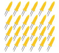 OFFCUP 24pcs Stainless Steel Corn Holders, Corn on The Cob Holders, Corn on The Cob Skewers Holders, Creative Corn Cob Forks with PP Handle for BBQ, Camping, Picnic