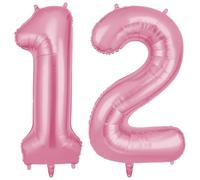 OFFCUP 40 Inch Number 12 Balloon, Large Foil Balloons, Self Inflating Helium Balloon Decorations Supplies for Boys Girls Women Men Birtyday Wedding Party Anniversary Graduation (Silver, 12)