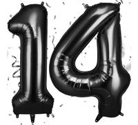 OFFCUP 40 Inch Number 14 Balloon, Large Self Inflating Foil Balloons