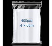 OFFCUP 400pcs Grip Seal Bags, Strong Resealable and Reusable Clear Plastic Zip Lock Bags, Small Clear Bags for Food Storage Jewellery Medicine and More (4x6cm)