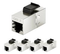 OFFCUP 5 Pack 10Gbps Cat7 Keystone Jack Coupler, RJ45 Female to Female Keystone Jack, Shielded Coupling Socket Network Patch Panel Ethernet Coupler Connector for Cat6a/Cat6/Cat5e/Cat5