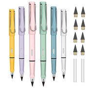OFFCUP 6 PCS Inkless Pencil, Infinity Pencil with 6pcs Replacement Nibs and 2pcs Eraser, Reusable Everlasting Pencils, No Sharpen Pencils for Writing, Drawing, Drafting, Back to School Gift