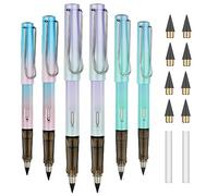 OFFCUP 6 PCS Inkless Pencil, Infinity Pencil with 6pcs Replacement Nibs and 2pcs Eraser, Reusable Everlasting Pencils, No Sharpen Pencils for Writing, Drawing, Drafting, Back to School Gift