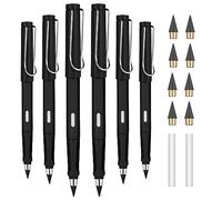 OFFCUP 6 PCS Inkless Pencil, Infinity Pencil with 6pcs Replacement Nibs and 2pcs Eraser, Reusable Everlasting Pencils, No Sharpen Pencils for Writing, Drawing, Drafting, Back to School Gift