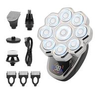 OFFCUP Bald Razor Men's IPX6 Waterproof Head Shaver Bald with 9D Shaving Heads, Rechargeable Razor, Magnetic Floating Head with LED Display, Nose Hair Trimmer