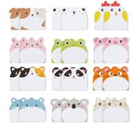 OFFCUP Cartoon Animal Sticky Notes, 24 Pack 12 Styles Cute Sticky Notes Set, 720pcs Sticky Notes for Party Bags Cartoon Message Note for School Office Memo Pupils Children Gifts Party Bags Filler (C)