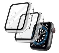 OFFCUP Case with Screen Protector Compatible, 2pcs Hard Case Designed for Apple Watch Series 2/3 38mm with 9H Tempered Glass Screen Protector, Built-in Tempered Glass Film High Sensitivity (Clear)