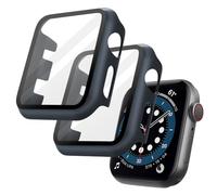 OFFCUP Case with Screen Protector Compatible, 2pcs Hard Case Designed for Apple Watch Series 2/3 38mm with 9H Tempered Glass Screen Protector Built-in Tempered Glass Film High Sensitivity (Blue)