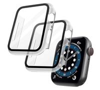 OFFCUP Case with Screen Protector Compatible, 2pcs Hard Case Designed for Apple Watch Series 9 (2023)/Series 8 41mm with 9H Tempered Glass Screen Protector, Built-in Tempered Glass Film (Clear)