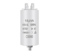 OFFCUP CBB60 16μF Water Pump Capacitor, 450V AC 4 Pins Motor Running Capacitor 50/60Hz Cylinder Bottom with Screw 75x40mm for Air Compressor, Cleaning Machine Motor Star