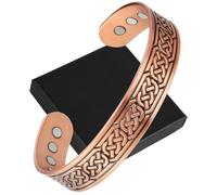 OFFCUP Copper Bracelet for Men and Women, 99.9% Pure Copper Magnetic Bracelets Cuff Bangle with 12 Powerful Magnets, Adjustable Brazalete with Gift Box Jewelry Cloth