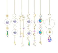 OFFCUP Crystal Suncatchers, 7pcs Rainbow Prism Suncatcher, Sun Catchers Rainbow Suncatcher Crystal Sun Catchers Wind Chimes for Window Bedroom Garden Office Party Wedding Valentine's Decorations