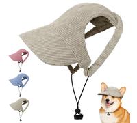 OFFCUP Dog Baseball Cap, Adjustable Summer Dog Sun Protection Hat with Ear Holes, Pet Cat Hat Visor Cap, Lightweight Puppies Bucket Hats for Puppy Small Medium Large Dogs Cats (Khaki, L)