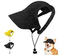 OFFCUP Dog Baseball Cap, Adjustable Summer Dog Sun Protection Hat with Ear Holes, Pet Cat Hat Visor Cap, Lightweight Puppies Bucket Hats for Puppy Small Medium Large Dogs Cats (Black, M)