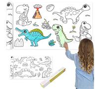 OFFCUP Drawing Paper Roll, 3m Coloring Roll for Kids, DIY Cut and Paste Painting Paper for Girls and Boys (Dinosaur Paradise)