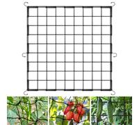 OFFCUP Elastic Trellis Net, 90 * 90cm Garden Netting Mesh with 6 Hooks, Grow Tent Net Ccucumber Trellis Pea Netting for Gardening Indoor Outdoor Plant
