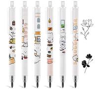 OFFCUP Everlasting Pencil, 6pcs Inkless Pencils, Portable Inkless Pencils Everlasting Pencil Portable No Ink Pen Replaceable Graphite Nib for Student Artist Writing Drawing or Office (White)