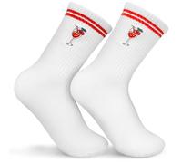 OFFCUP Funny Socks for Men Women, Soft 100% Cotton Mid-calf Socks, Embroidery Novel Sock, Aperol Spritz Cocktail Glass Pattern Original Gift for Cocktail Lovers