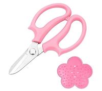 OFFCUP Garden Secateurs, Florist Scissors, Bypass Pruning Shears Professional Secateurs Pruning Scissors Snips, Hand Pruner Snip Trimming Tool with Thorn Remover Tool for Gardening Flower (Pink)