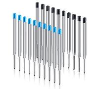 OFFCUP Gel Pen Refills, 20pcs Replaceable Metal Ballpoint Pens, Medium Point, Compatible for Work School Writing Stationery Office Supplies (Black/Blue)
