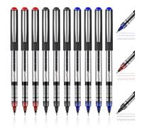OFFCUP Gel Pens, 10pcs Liquid Ink Rollerball Pen, 0.5mm Quick-Drying Ballpoint Pens Rollerball Pens Writing Pens for Bullet Journal, School & Office Accessories for Students Adults (Black,Blue,Red)