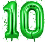 OFFCUP Green Number 10 Balloons, 40 Inch Large Foil Number 1 & 0 Balloons