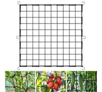 OFFCUP Grow Tent Trellis Netting 100 * 100cm, Heavy-Duty Elastic Plant Net with 6 Steel Hooks, Hydroponic Plant Support Garden Netting Mesh for Gardening Indoor Outdoor Plant