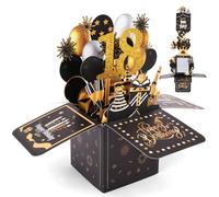 OFFCUP Happy 18th Birthday Pop-Up Greeting Card, 18 Years Old Birthday Card with Notes & Envelope, 3D Pop-Up Cards Gifts for Wife Husband Mother Father Women Men Friend (Pull-out Style)