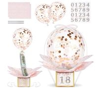 OFFCUP Happy Birthday Money Box Cash Gift, Pull Surprise Money Gift Box for Any Age, Fun Birthday Money Gift Box for Boys Teens Girls Men Women Birthday Parties (Pink-Number)