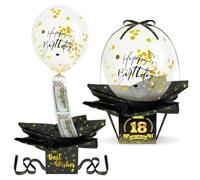 OFFCUP Happy Birthday Money Box Cash Gift, Pull Surprise Money Gift Box for Any Age, Fun Birthday Money Gift Box for Boys Teens Girls Men Women Birthday Parties (Black-Number)