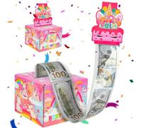 OFFCUP Happy Birthday Money Box Cash Gift, Pull Surprise Money Gift Box for Any Age, Fun Birthday Money Gift Box for Boys Teens Girls Men Women Birthday Parties (Unicorn)