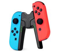 OFFCUP Joy Con Charging Grip Handle for Nintendo Switch/OLED, Joystick Charging Comfort V-Shaped Game Grip Controller with Battery Indicators, High Speed for Joy-Con Charger Grip USB Type-C Cable